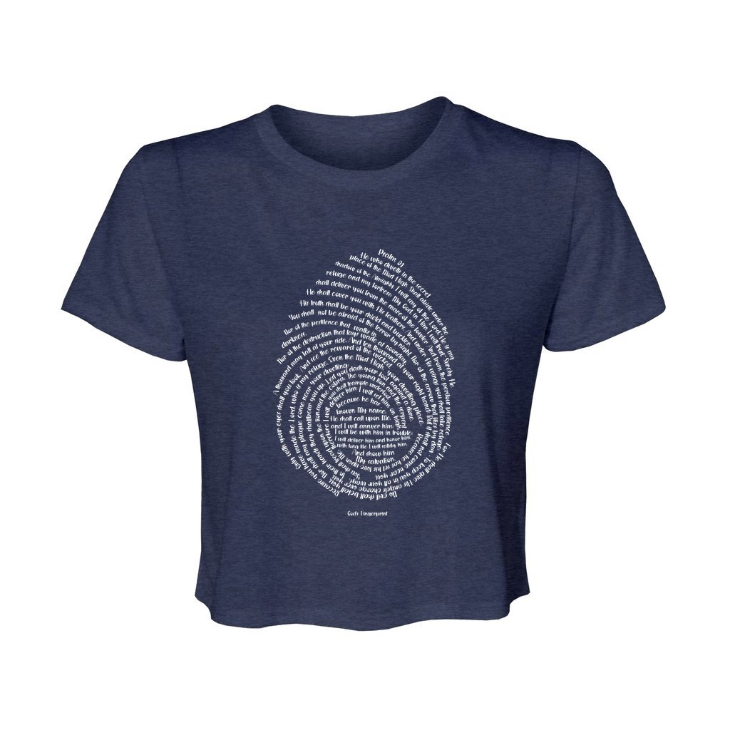 Psalm 91 god's Fingerprint bible verse women cropped tee