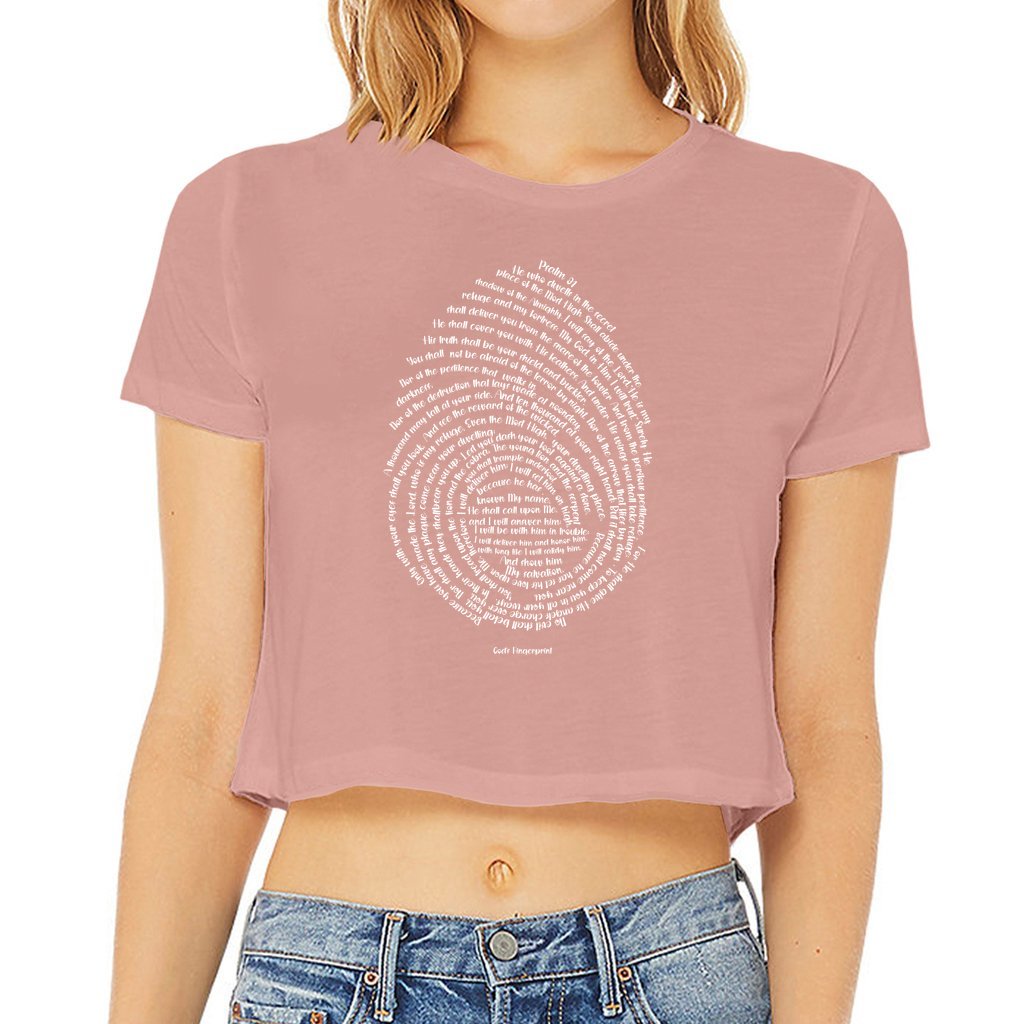 Psalm 91 god's Fingerprint women croped tee